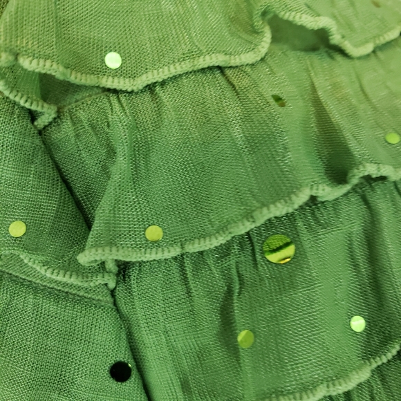 Cato green ruffled top with sequins size Small - Picture 4 of 7
